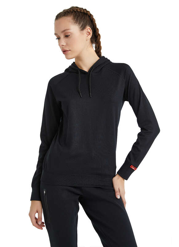 Kadın Termal Kapşonlu Sweatshirt 2. Seviye 5938 - Siyah - 6