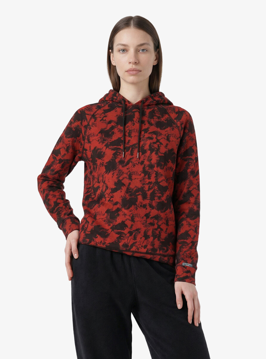 Kadın Termal Kapşonlu Sweatshirt 2. Seviye 6194 - Kırmızı