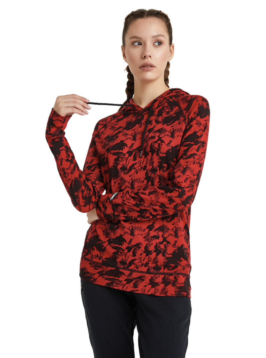 Kadın Termal Kapşonlu Sweatshirt 2. Seviye 6194 - Kırmızı - 7