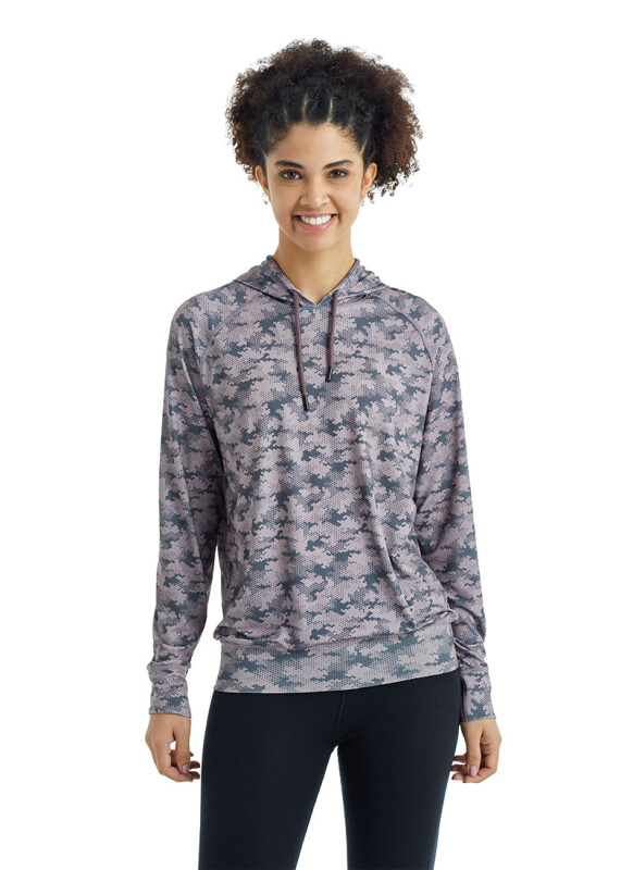 Kadın Termal Kapşonlu Sweatshirt 2. Seviye 6194 - Lila - 1