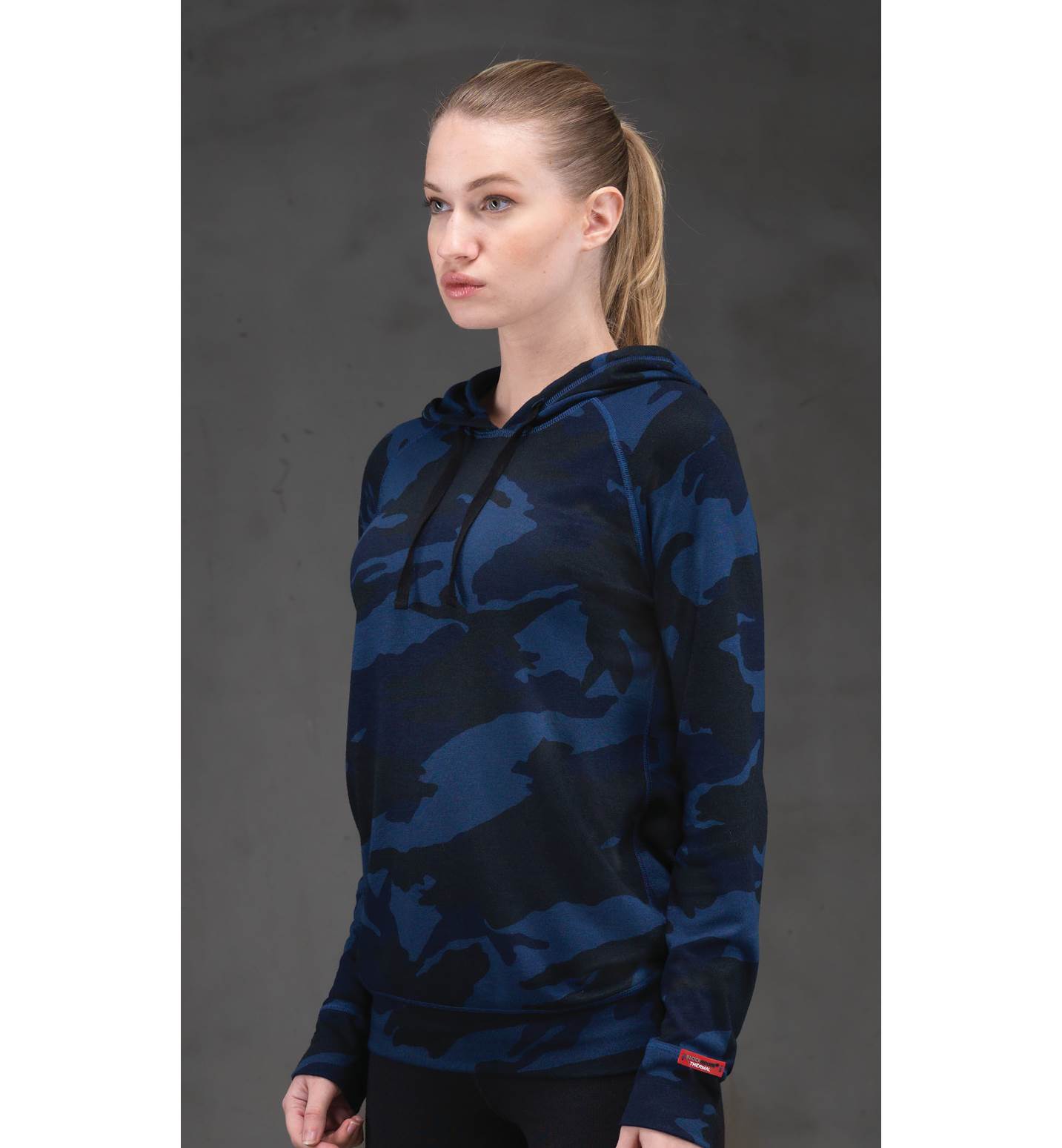 Kadın Termal Kapşonlu Sweatshirt 2. Seviye 6194 - Mavi - 1