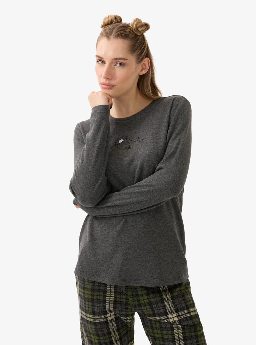 Kadın Termal Pijama Takımı 51936 - Antrasit - 1