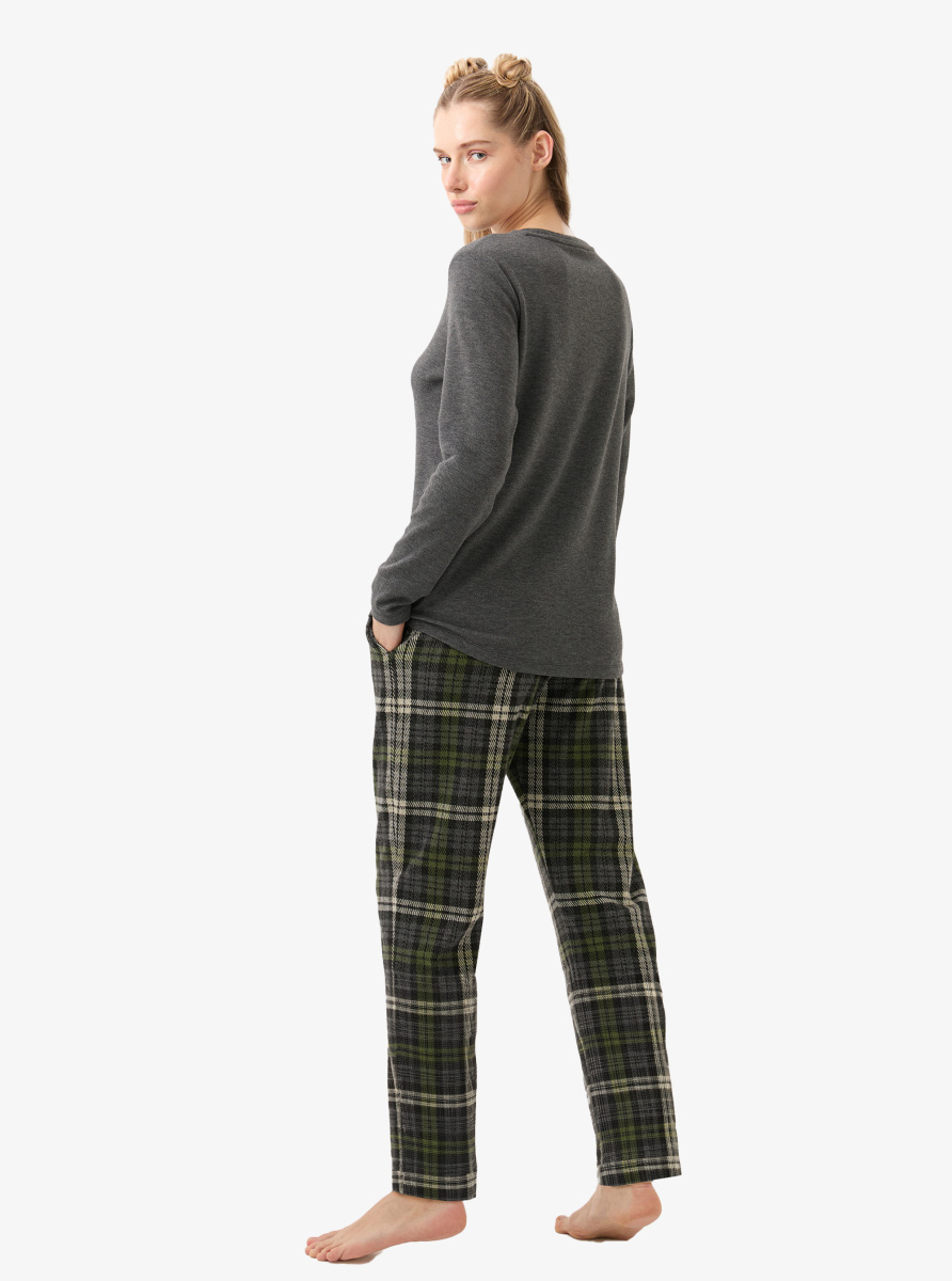 Kadın Termal Pijama Takımı 51936 - Antrasit - 5