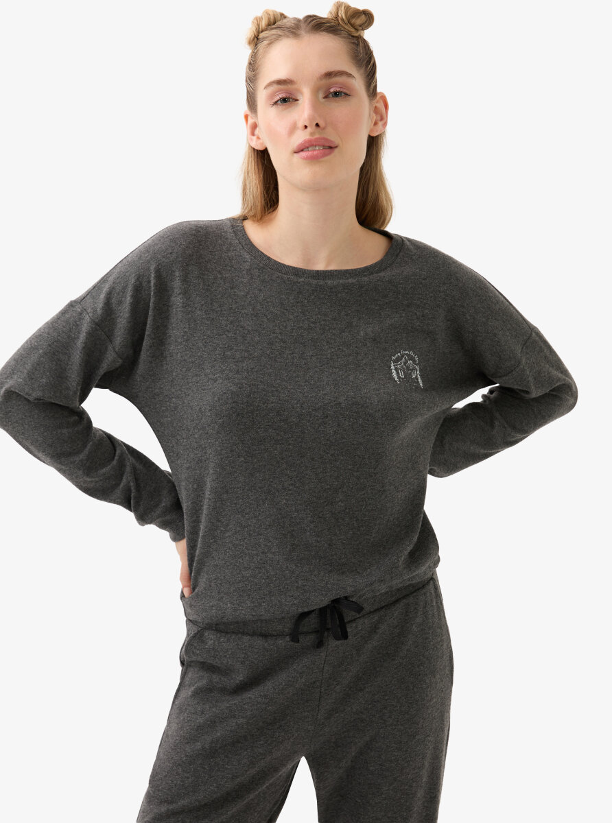 Kadın Pijama Takımı 51939 - Antrasit - Blackspade