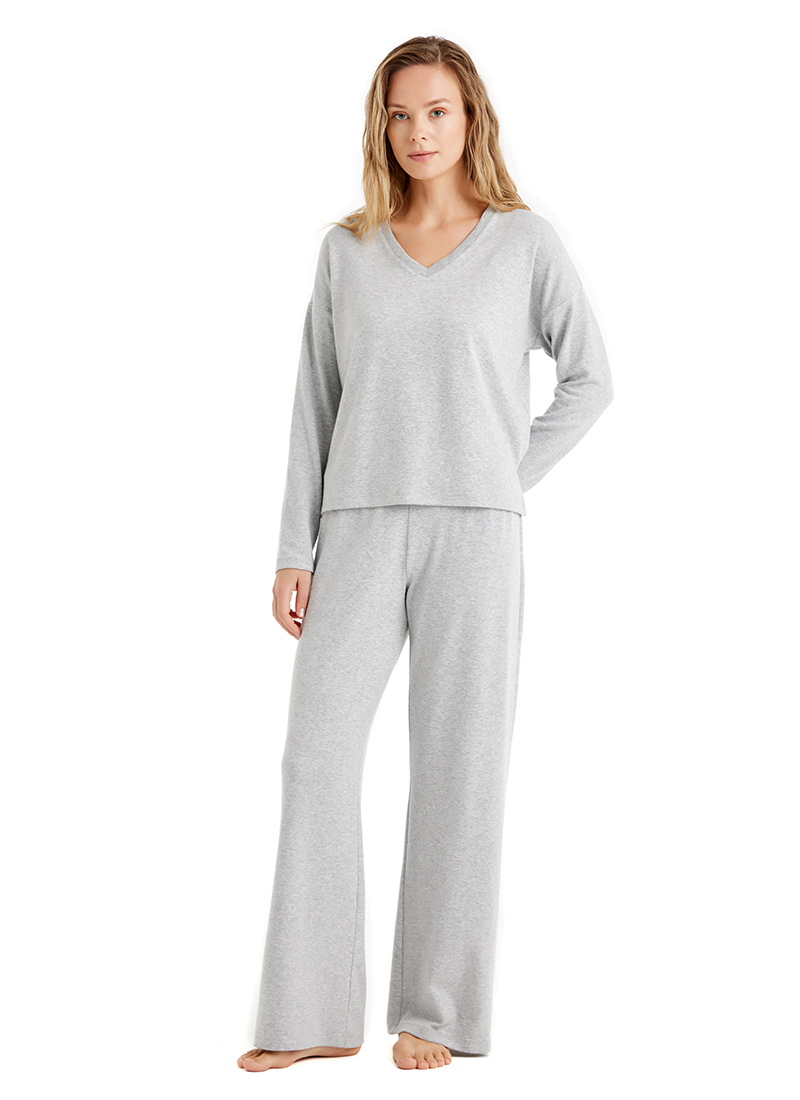 Termal Kadın Pijama Takımı 60493 - Gri Melanj - 1