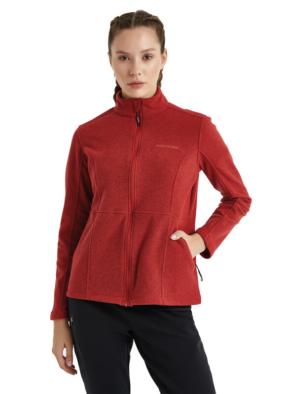 Kadın Termal Polar Sweatshirt 51260 - Kiremit Melanj - 3