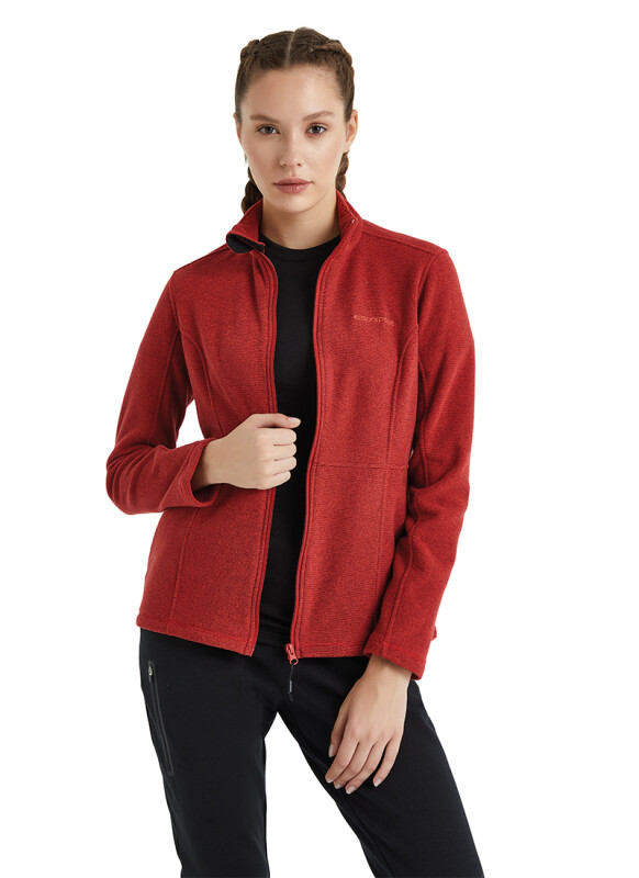 Kadın Termal Polar Sweatshirt 51260 - Kiremit Melanj - 1