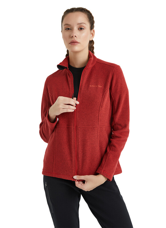 Kadın Termal Polar Sweatshirt 51260 - Kiremit Melanj - 2