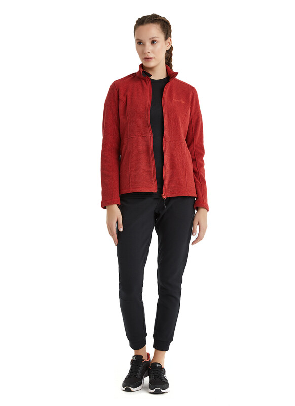 Kadın Termal Polar Sweatshirt 51260 - Kiremit Melanj - 4