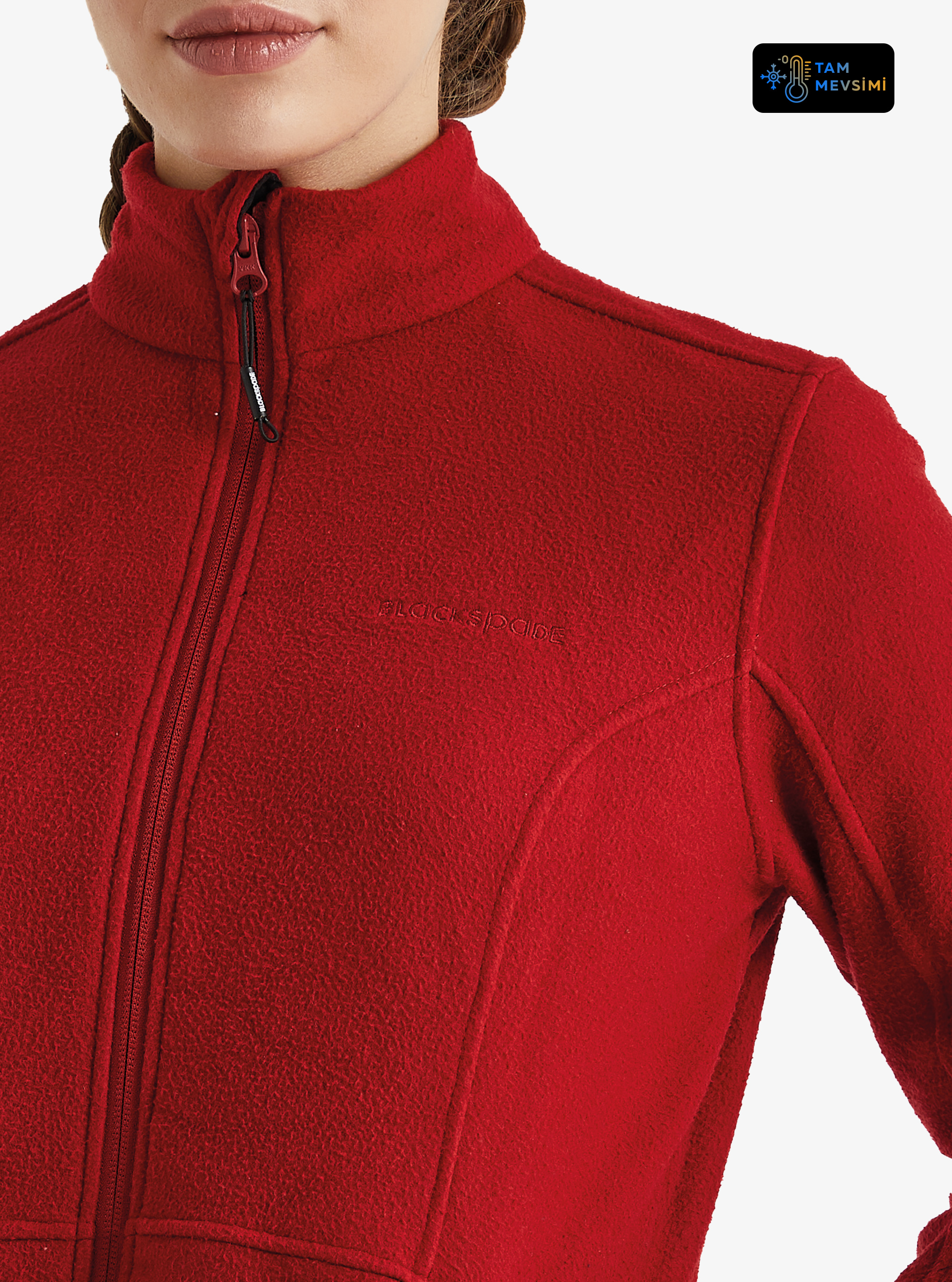 Kadın Termal Polar Sweatshirt 51264 - Kırmızı - 2