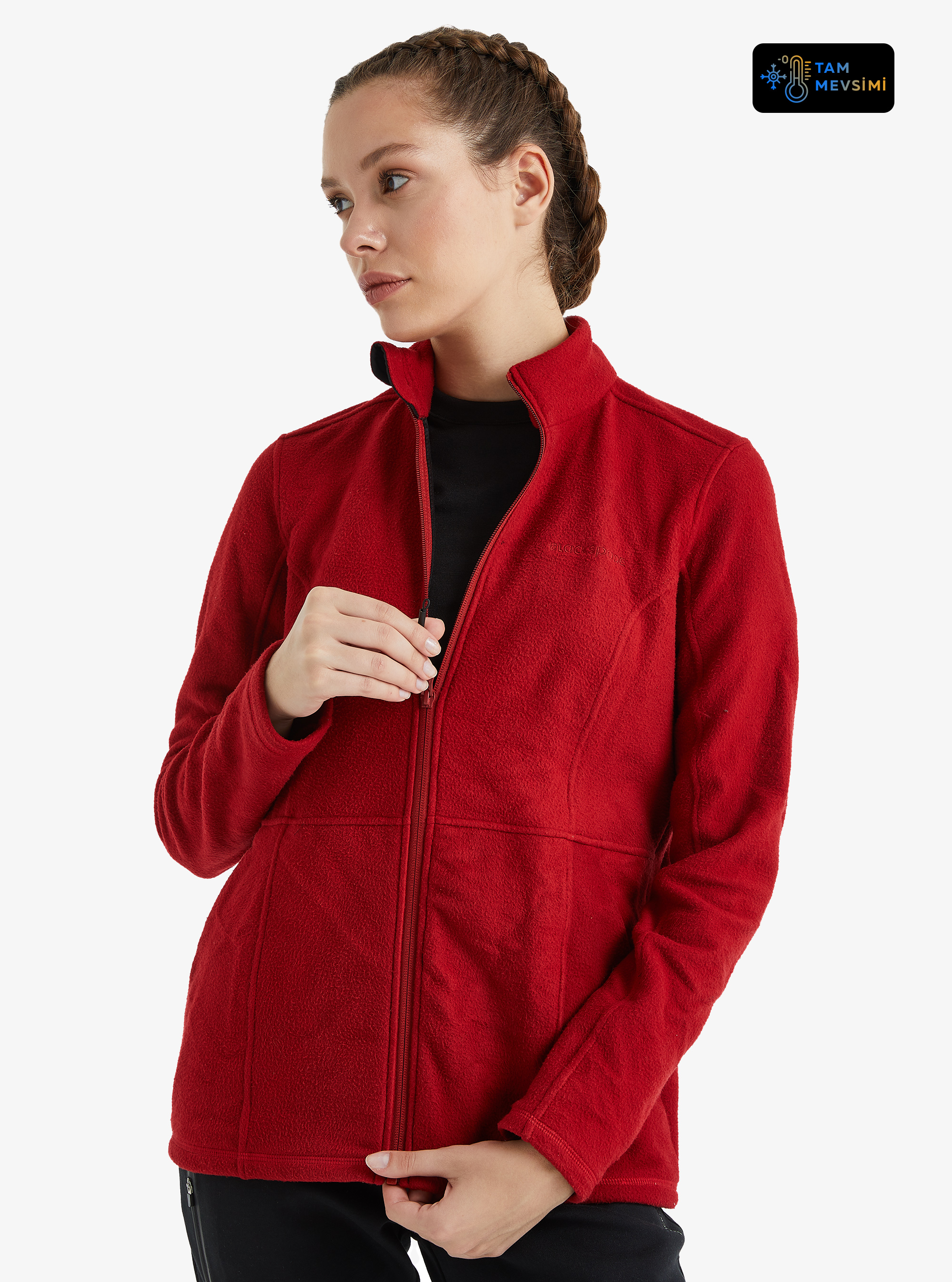 Kadın Termal Polar Sweatshirt 51264 - Kırmızı