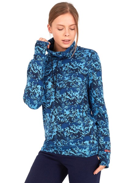 Kadın Termal Sweatshirt 2. Seviye 50454 - Mavi Çizgi Desenli - 1