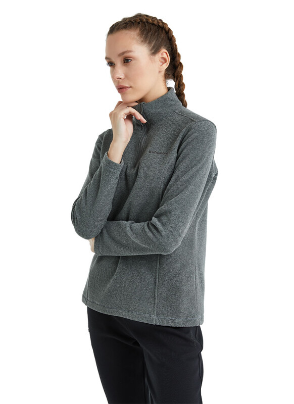 Kadın Termal Sweatshirt 51261 - Gri Melanj - 3