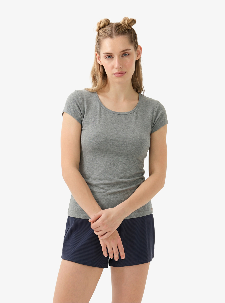 Kadın T-Shirt Silver 1622 - Gri Melanj - 3