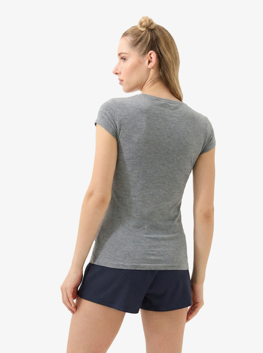 Kadın T-Shirt Silver 1622 - Gri Melanj - 4