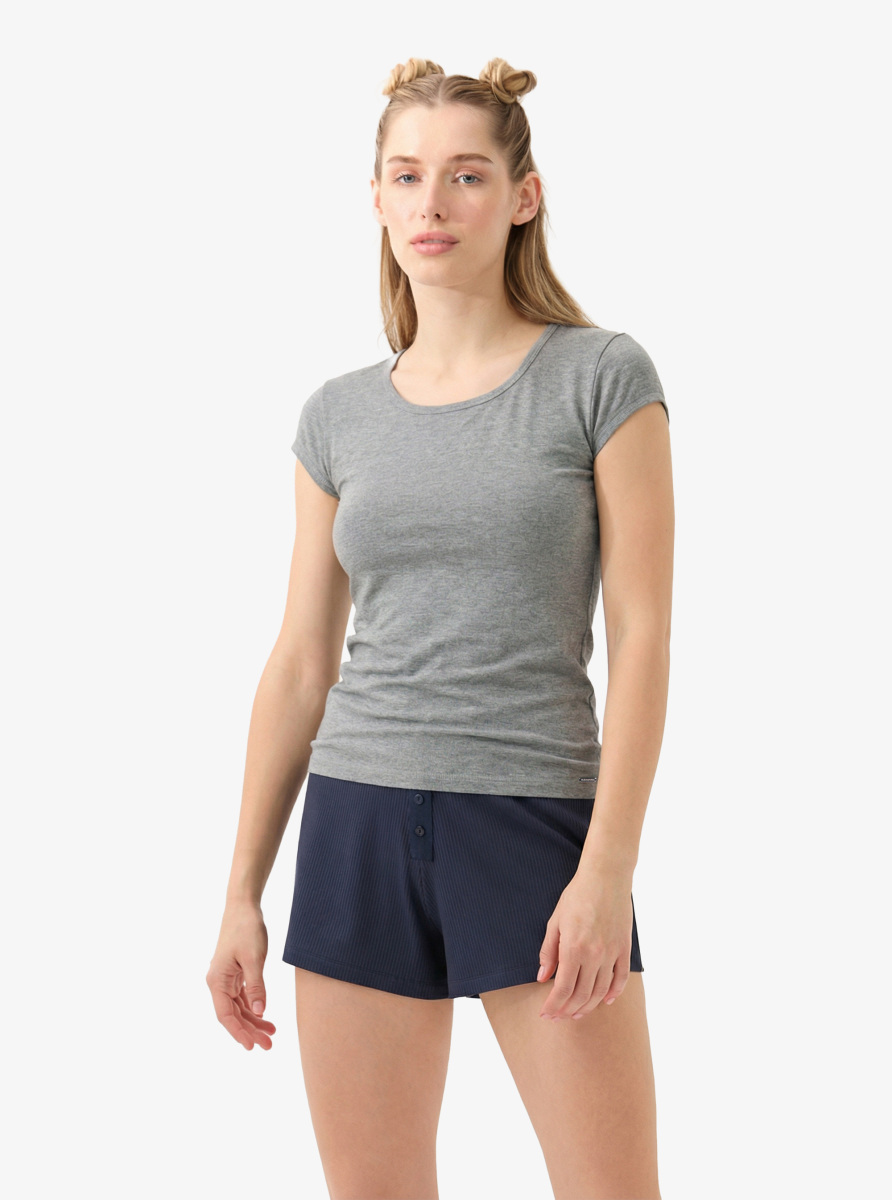 Kadın T-Shirt Silver 1622 - Gri Melanj - 5