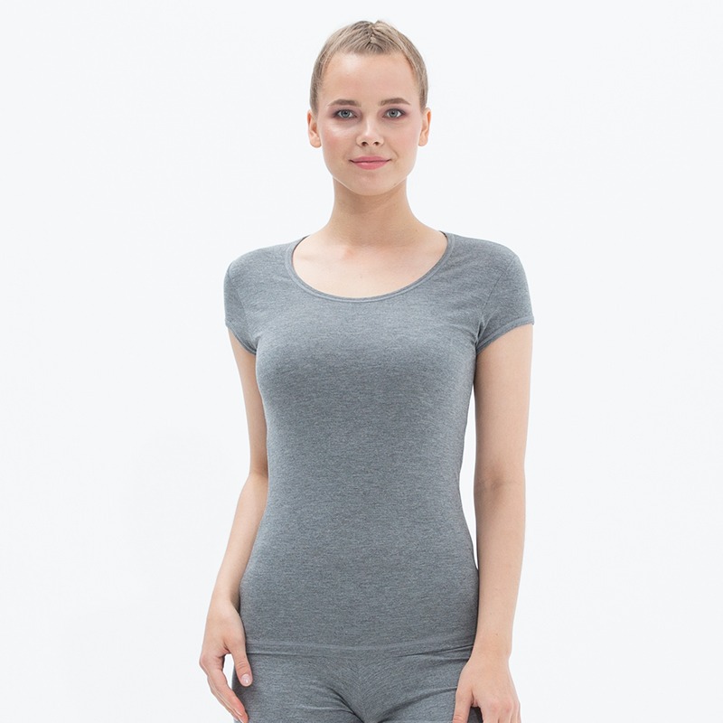 Kadın T-Shirt Silver 1622 - Gri Melanj - 2