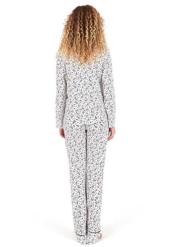 Kadın Uzun Pijama Takımı 50678 - Baskılı - 4