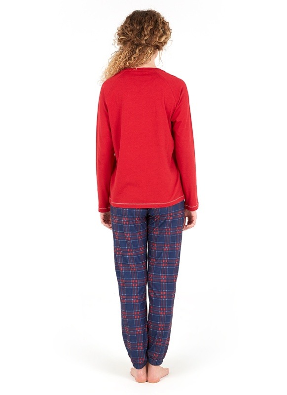 Kadın Uzun Pijama Takımı 50694 - Kırmızı - 3