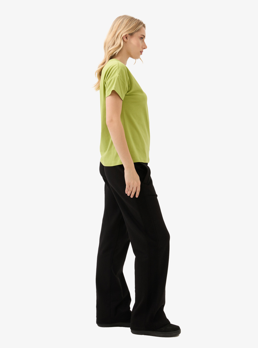 Kadın V Yaka T-Shirt 60584 - Yeşil - 5