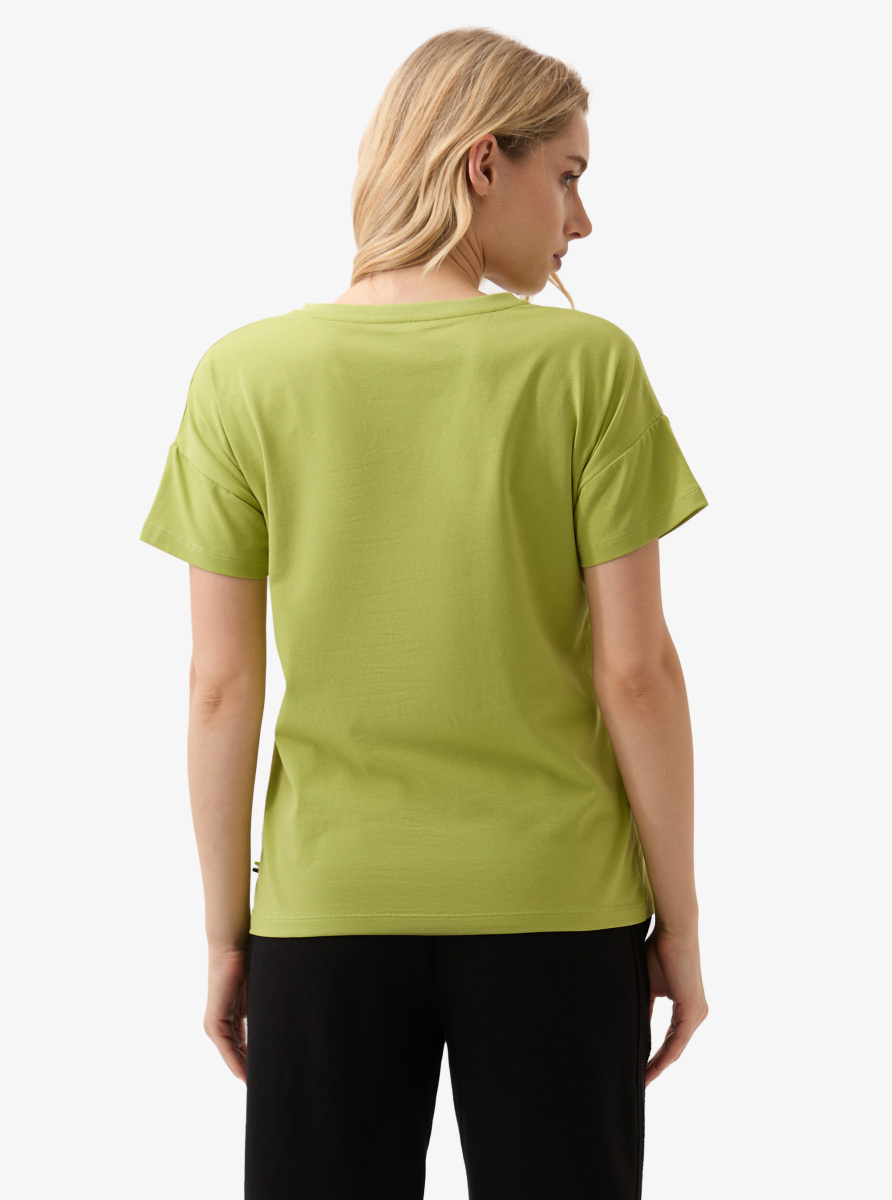 Kadın V Yaka T-Shirt 60584 - Yeşil - 2