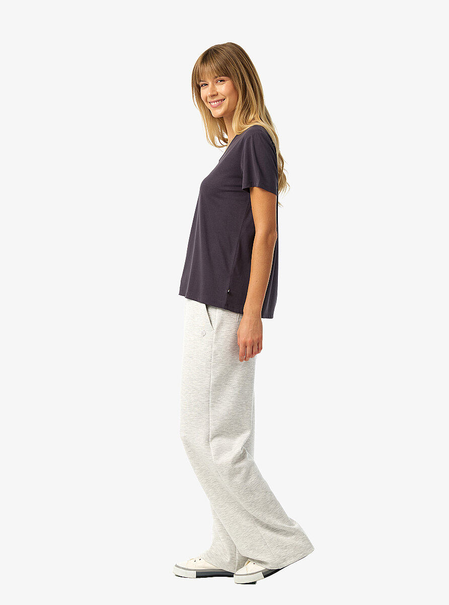 Kadın V Yaka T-Shirt 60671 - Antrasit - 5
