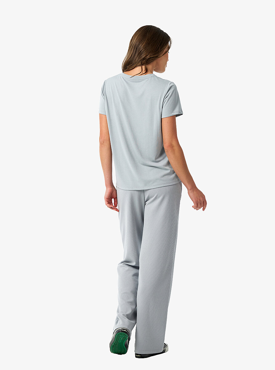 Kadın V Yaka T-Shirt 60671 - Gri - 3