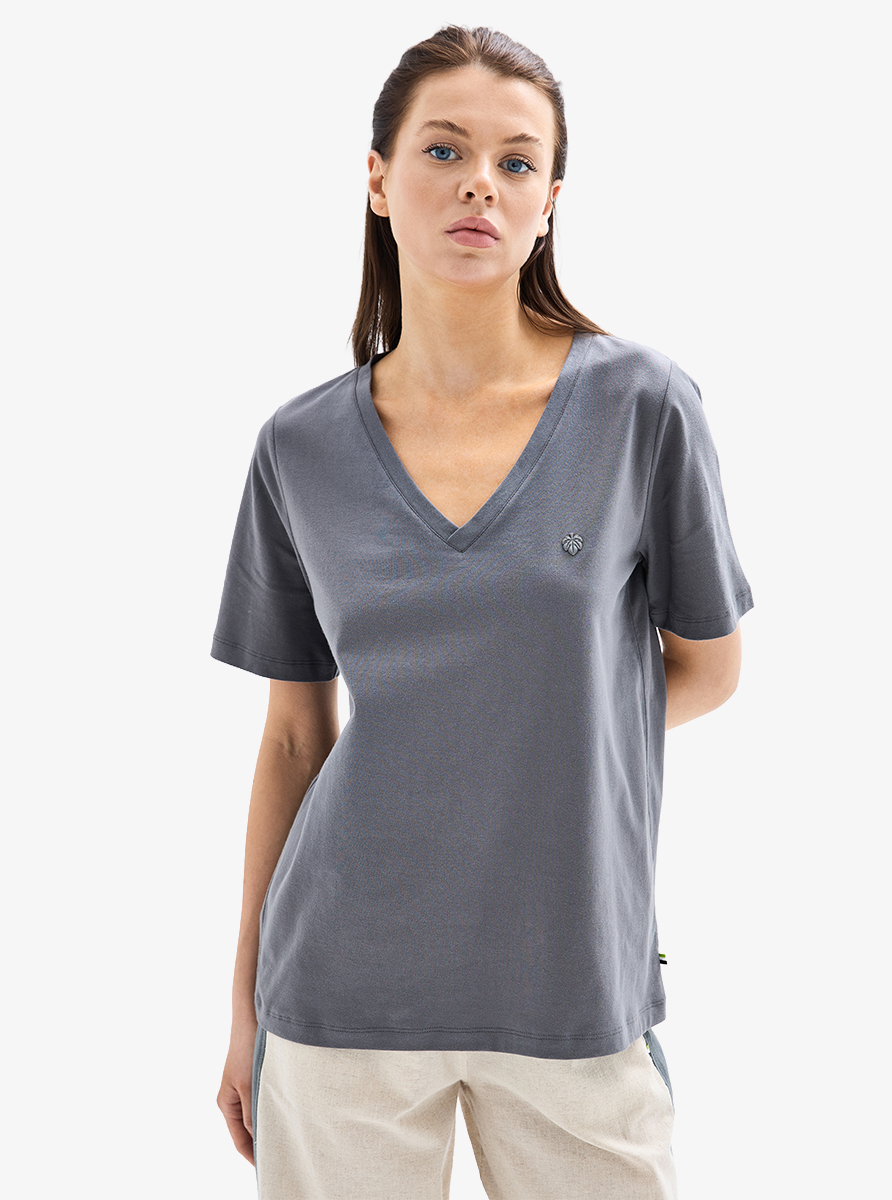 Kadın T-Shirt 60629 - Antrasit - 2