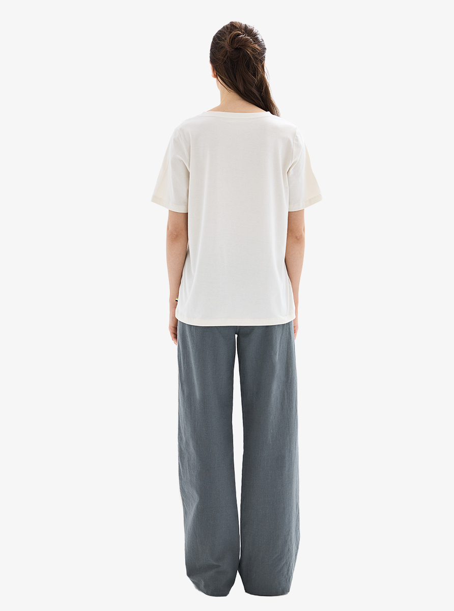 Kadın T-Shirt 60629 - Krem - 7