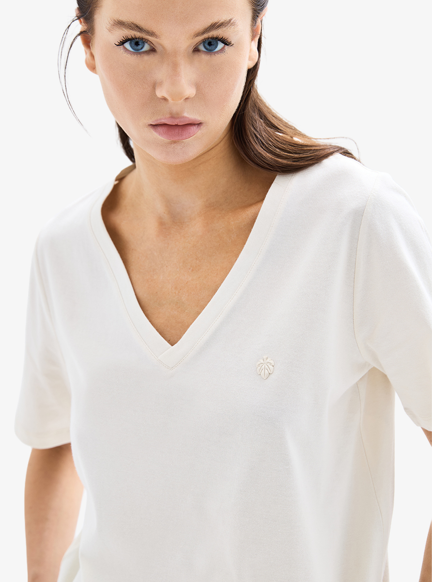 Kadın T-Shirt 60629 - Krem - 1