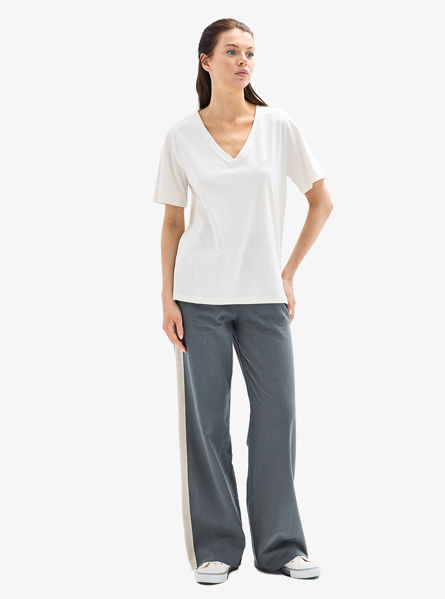 Kadın T-Shirt 60629 - Krem - 5