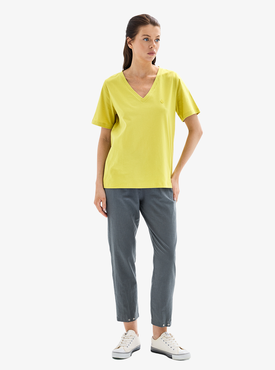 Kadın T-Shirt 60629 - Sarı - 6