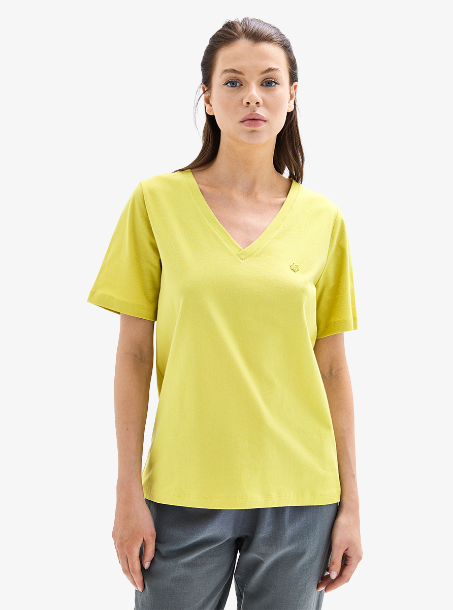 Kadın T-Shirt 60629 - Sarı - 3