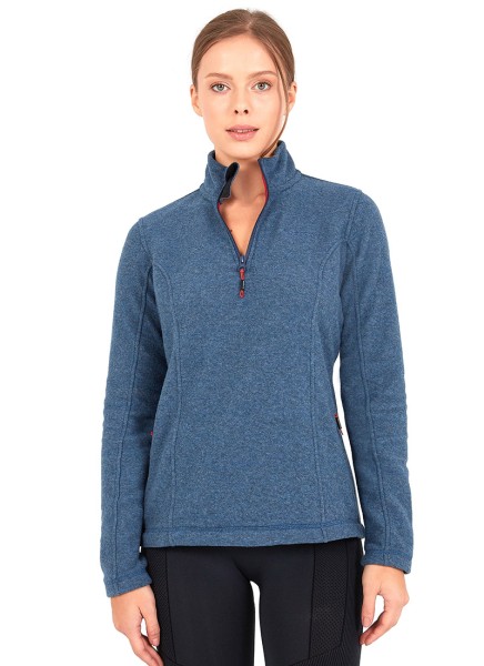 Kadın Fermuarlı Termal Sweatshirt 2. Seviye 50465 - Mavi - Blackspade