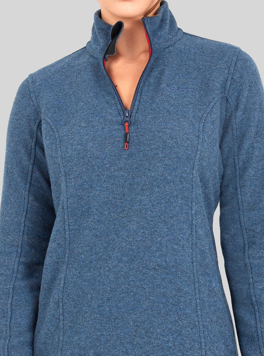 Kadın Fermuarlı Termal Polar Sweatshirt 2. Seviye 50465 - Mavi - 2