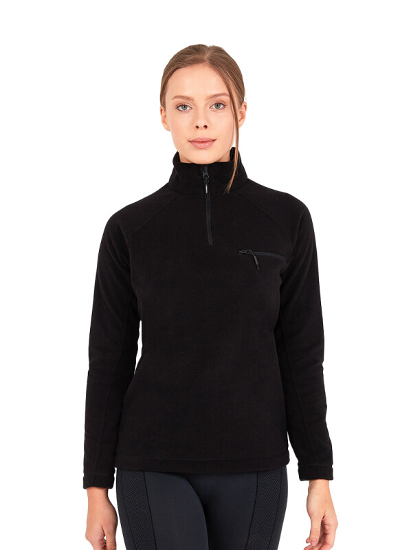 Kadın Fermuarlı Termal Sweatshirt 2. Seviye 50469 - Siyah - 1