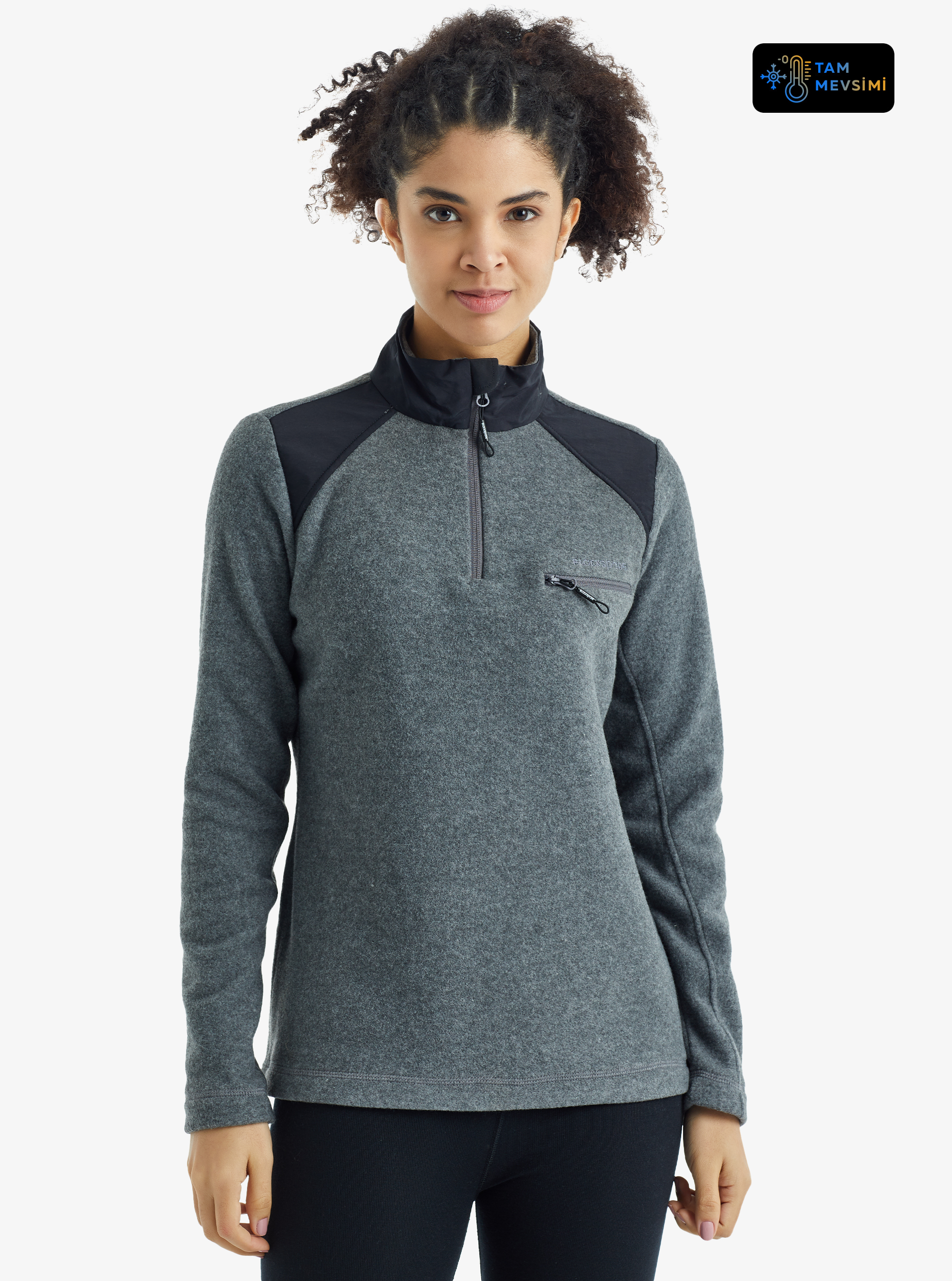 Kadın Polar Sweatshirt 50944 - Antrasit - Blackspade