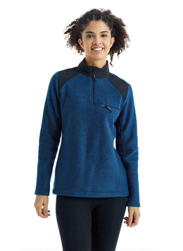 Kadın Polar Sweatshirt 50944 - Lacivert - Blackspade