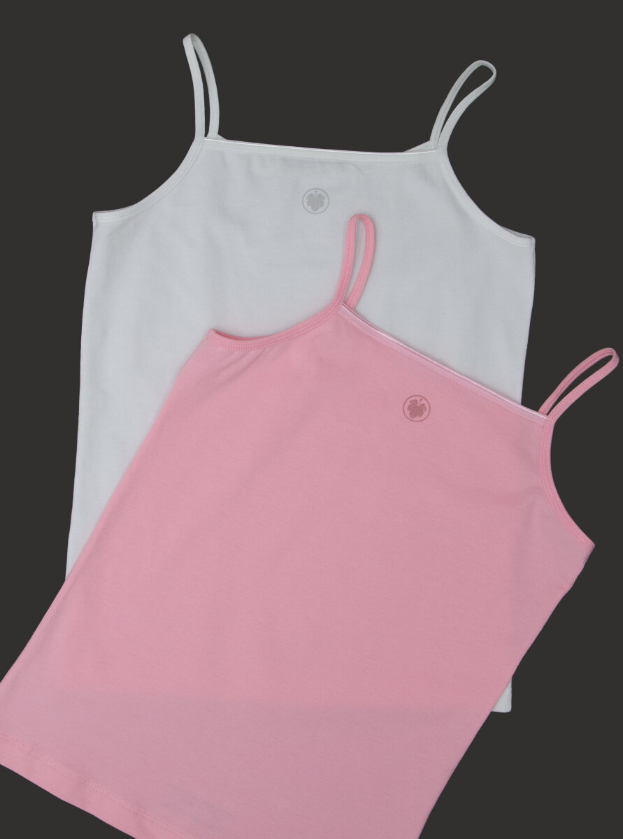 Kız Çocuk Atlet 2'li Paket 1296 - Pembe Beyaz - 2