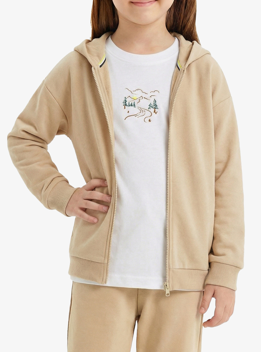 Kız Çocuk Eşofman Üstü 60609 - Krem - 2