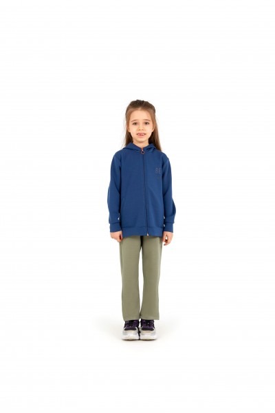 Kız Çocuk Fermuarlı Kapşonlu Sweatshirt 60052 - Lacivert - 2