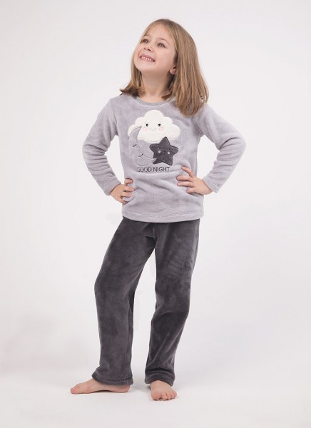 Kız Çocuk Pijama Takımı - 50066 - Gri - 1