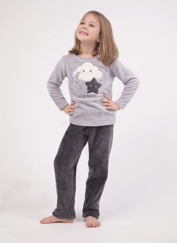 Kız Çocuk Pijama Takımı - 50066 - Gri - 2