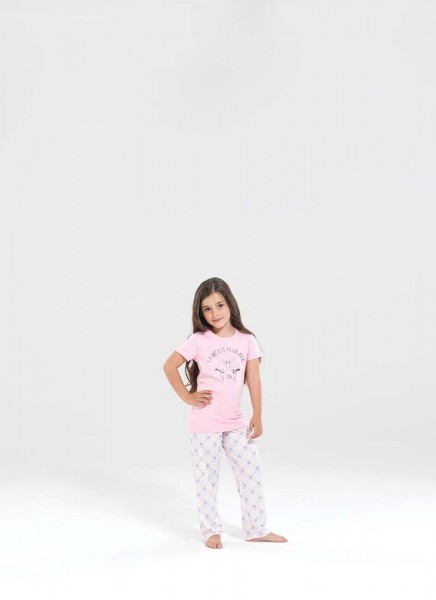 Kız Çocuk Pijama Takımı 50191 - Pembe - 1