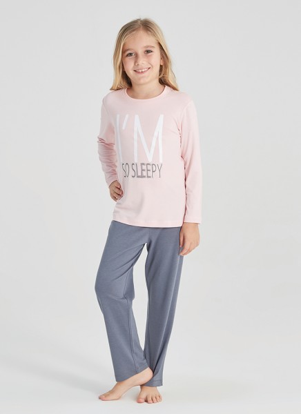 Kız Çocuk Pijama Takımı 50370 - Pembe - 1