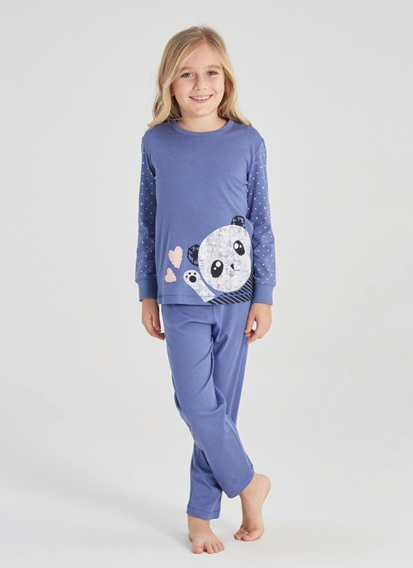 Kız Çocuk Pijama Takımı 50374 - Mavi - 1