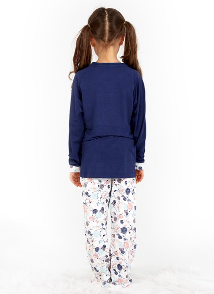 Kız Çocuk Pijama Takımı 50689 - Lacivert - 2