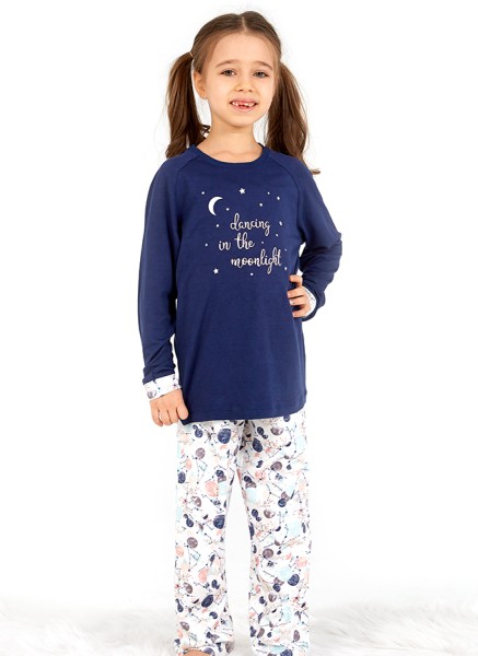 Kız Çocuk Pijama Takımı 50689 - Lacivert - 1