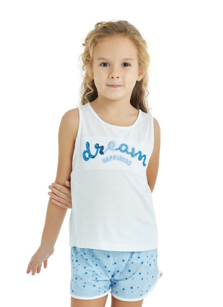 Kız Çocuk Pijama Takımı 50818 - Beyaz - Blackspade
