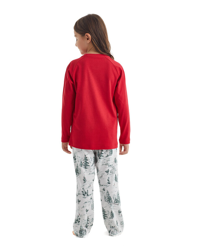Kız Çocuk Pijama Takımı 51251 - Kırmızı - 2